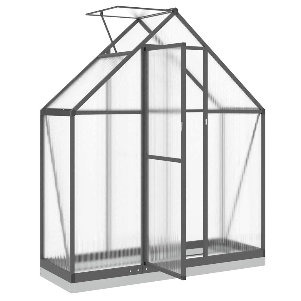 antracitszürke alumínium melegház alapvázzal 169 x 58 x 202 cm