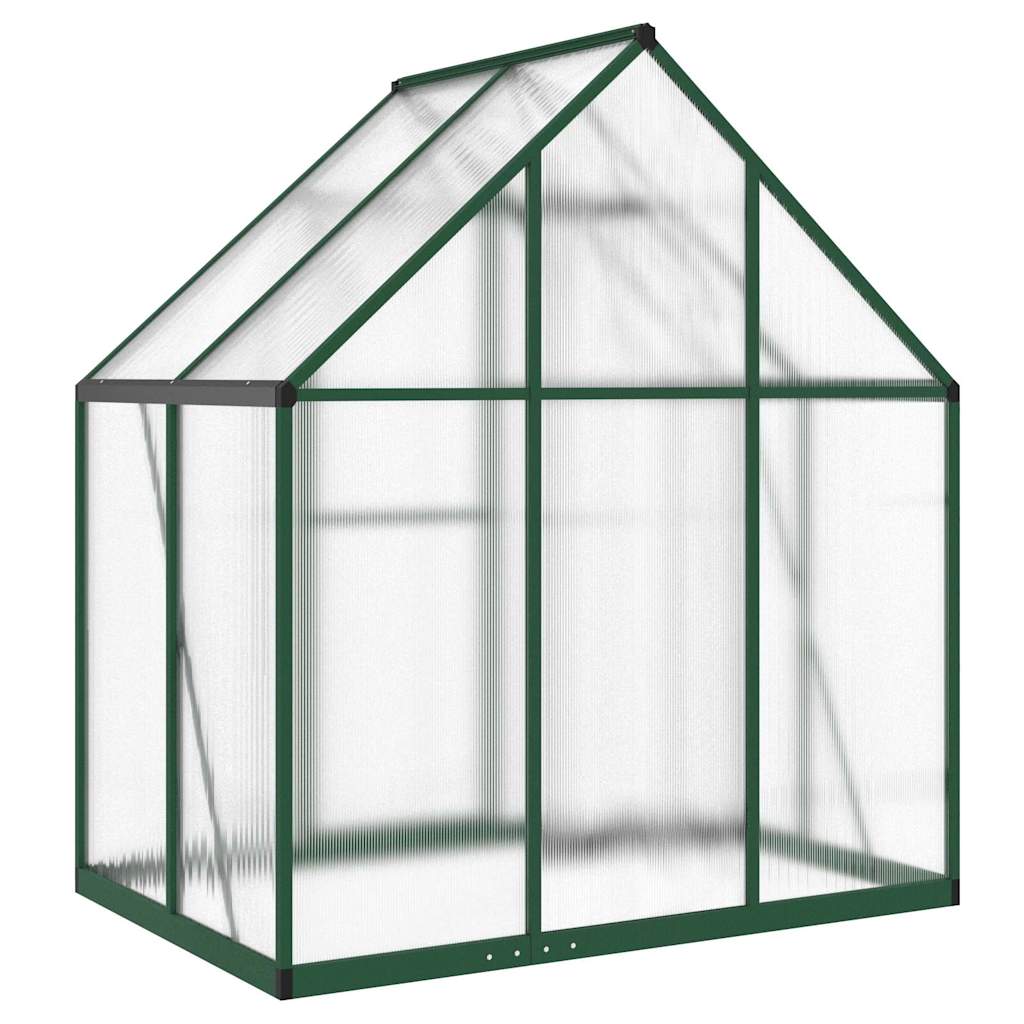 zöld alumínium melegház alapvázzal 169 x 114 x 195 cm