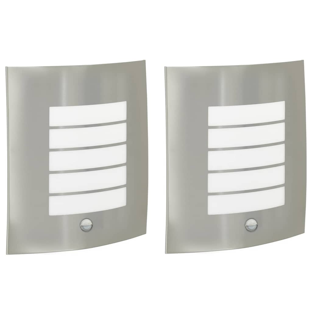 Kültéri Fali Lámpák 2 pcs Ezüst 23.5 x 10.5 x 26 cm
