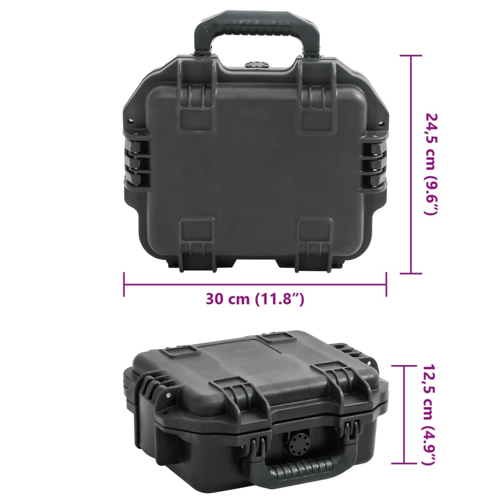 fekete PP hordozható repülős tok 30x24,5x12,5 cm