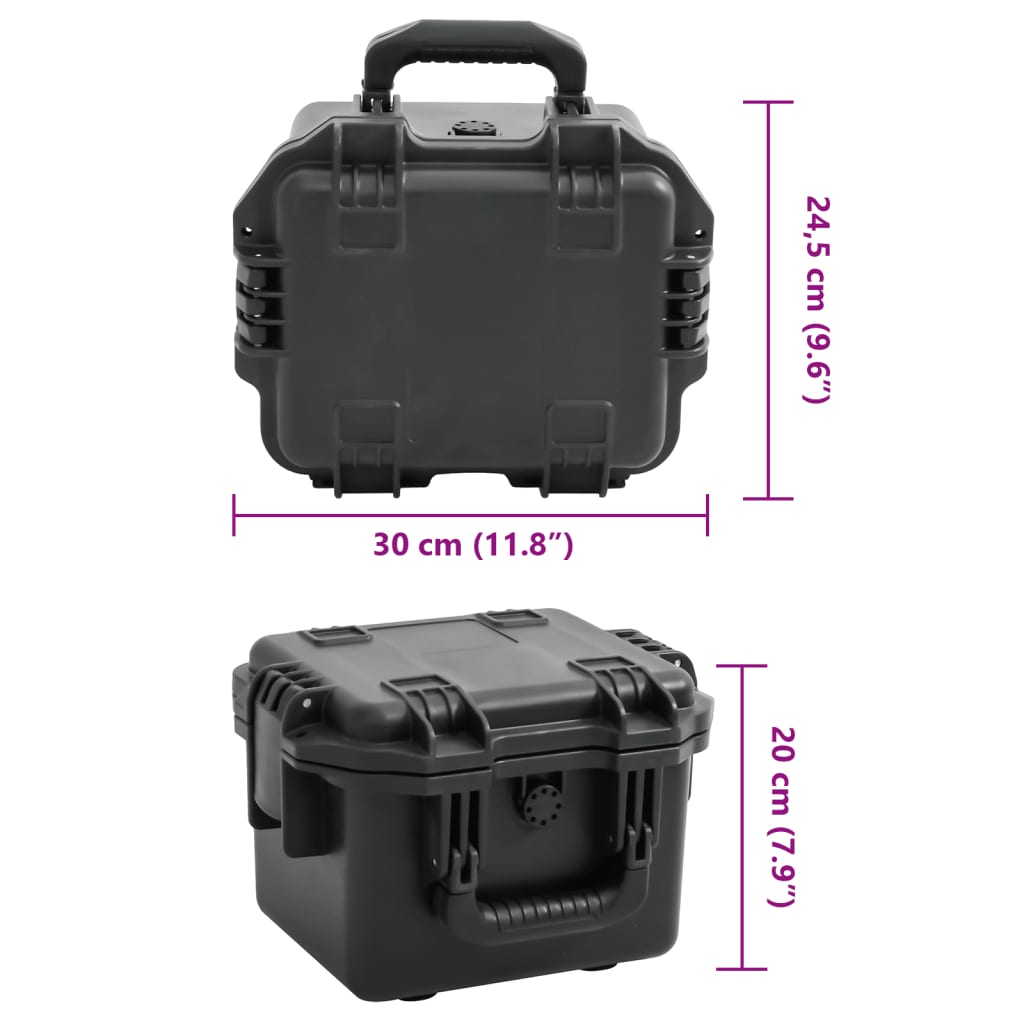 fekete PP hordozható repülős tok 30 x 24,5 x 20 cm