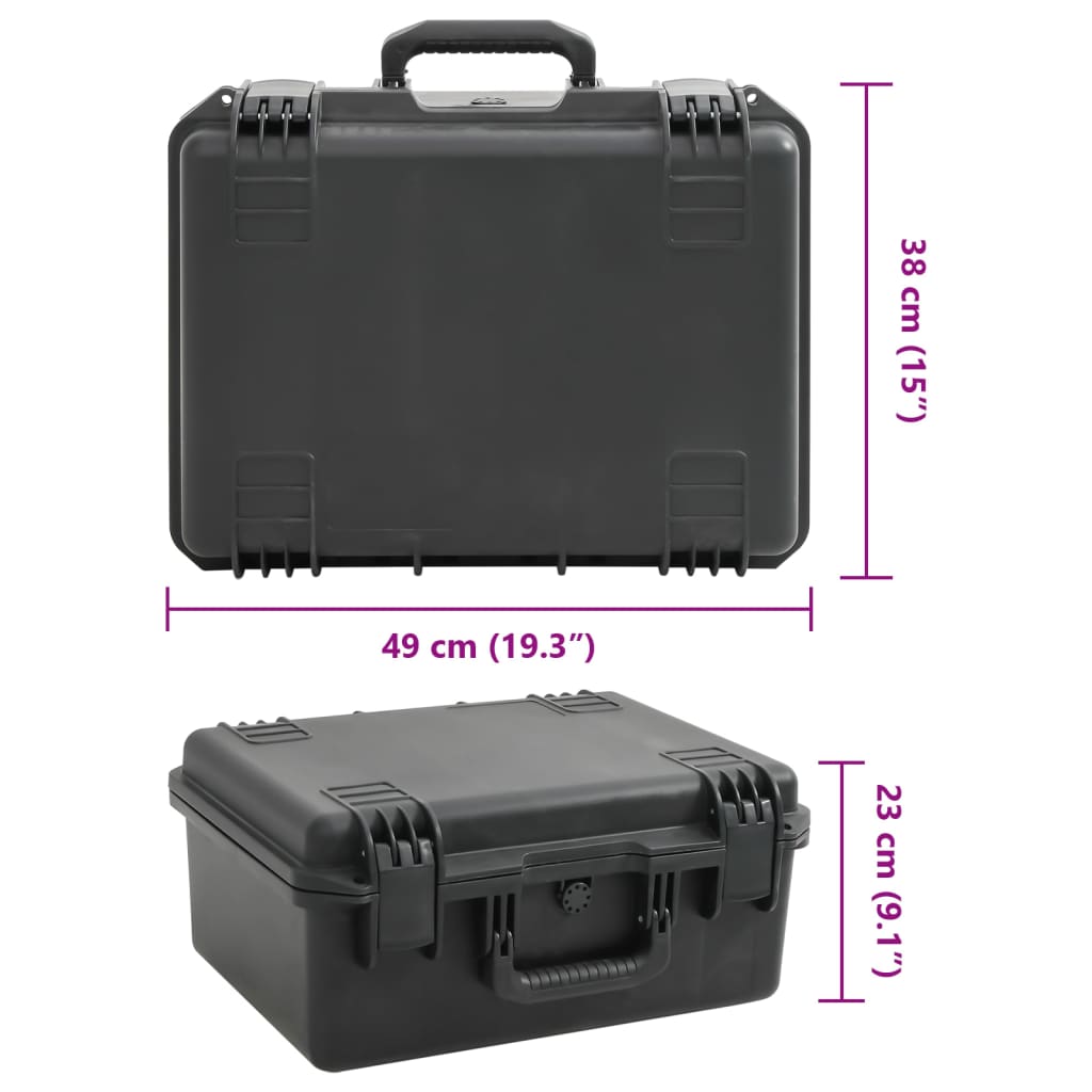 fekete PP hordozható repülős tok 49 x 38 x 23 cm
