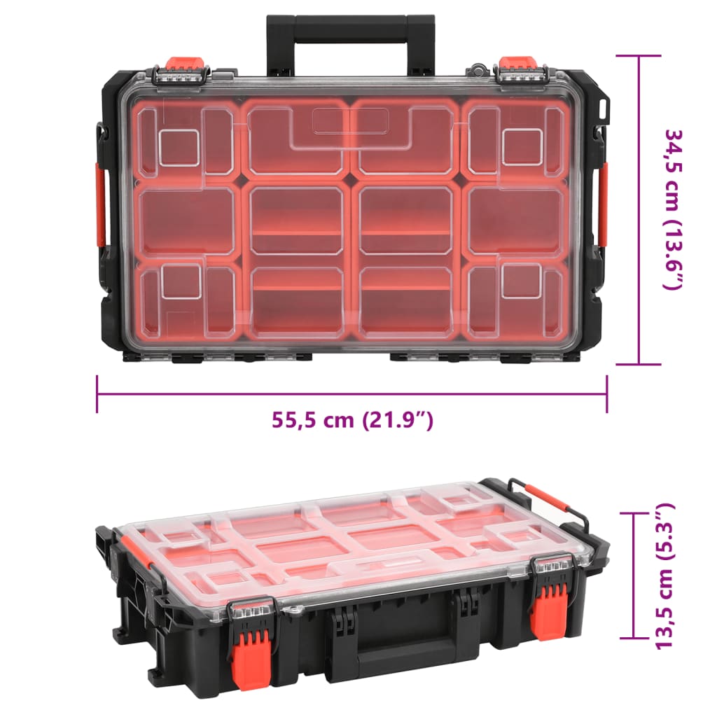 fekete PP hordozható repülős tok 55,5 x 34,5 x 13,5 cm
