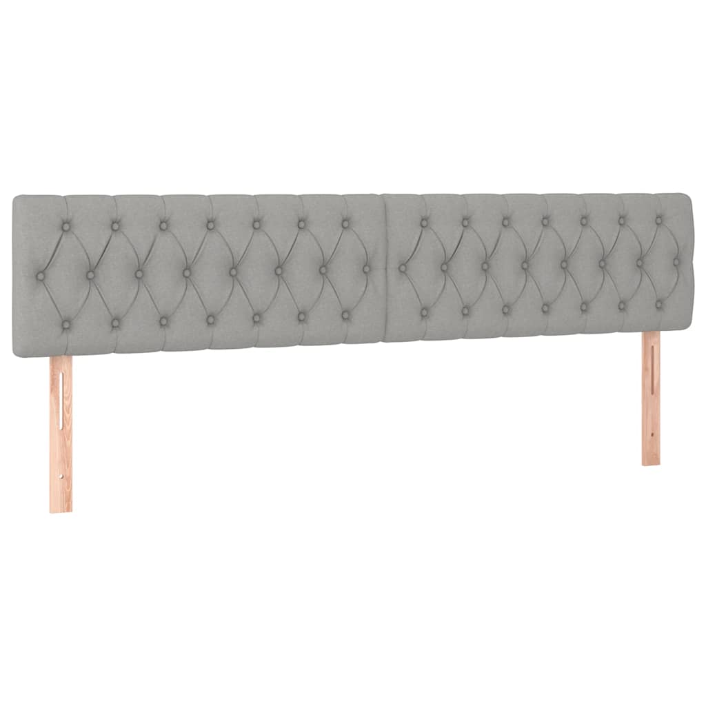 világosszürke szövet rugós és LED-es ágy matraccal 120x190 cm