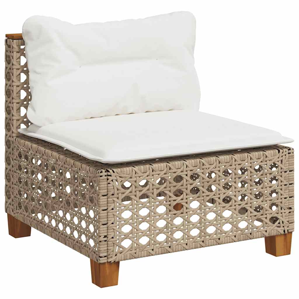 10 részes bézs polyrattan kerti ülőgarnitúra párnával