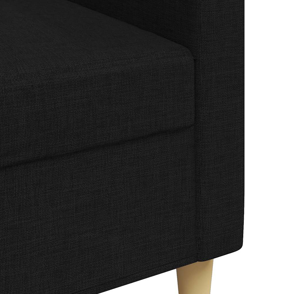 3 személyes fekete szövet kanapé 210 cm