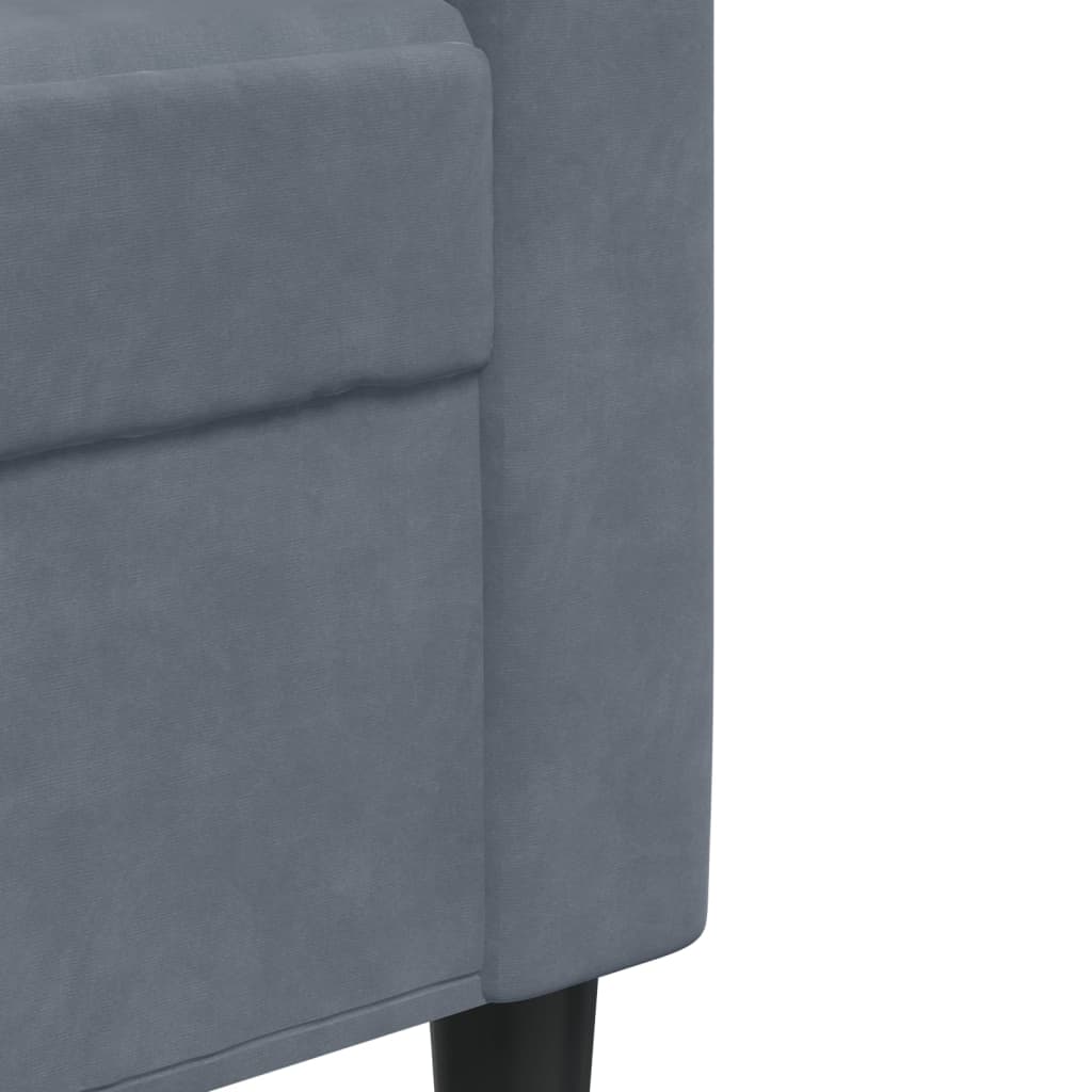 kétszemélyes sötétszürke bársony kanapé 140 cm