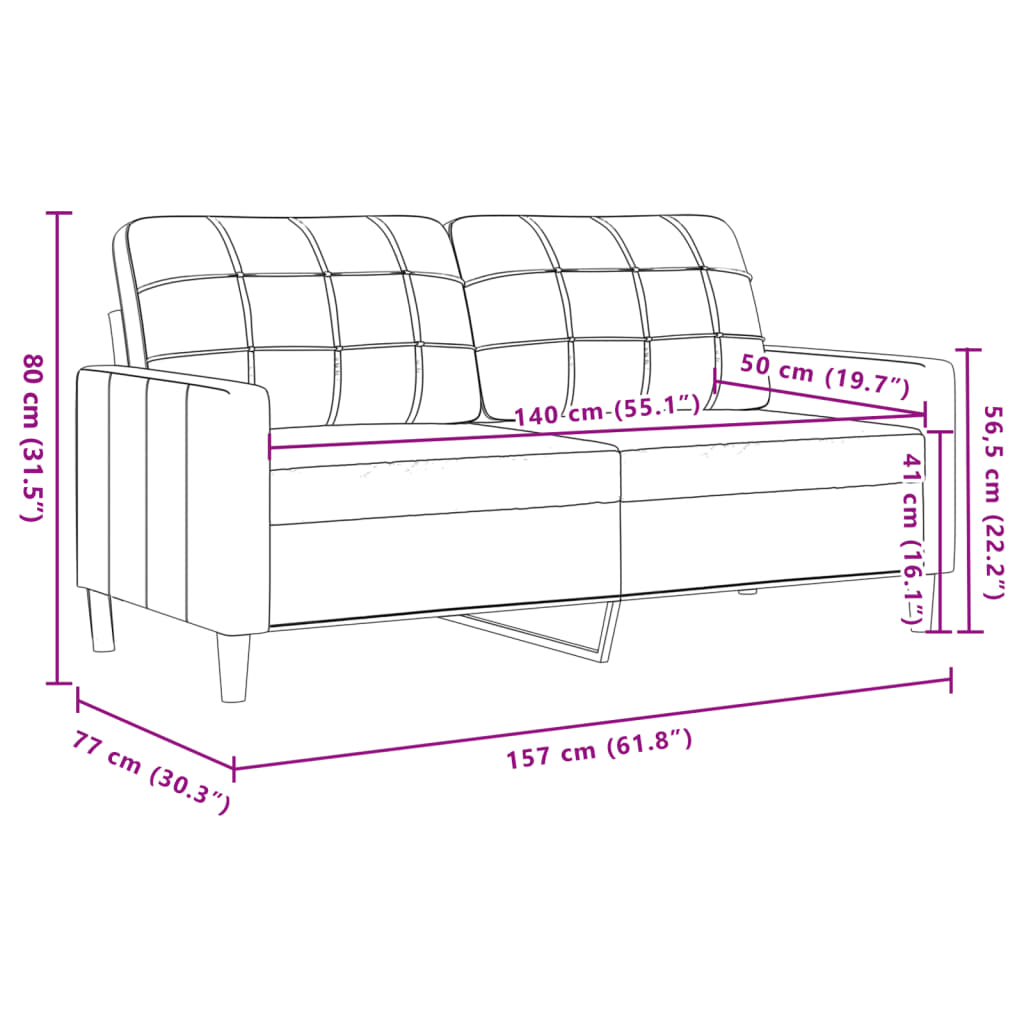 kétszemélyes sötétszürke bársony kanapé 140 cm