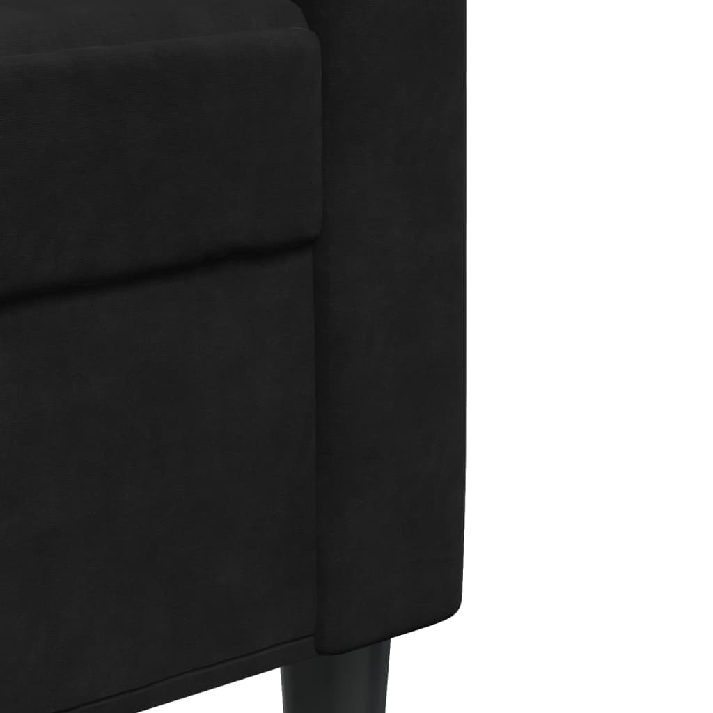 kétszemélyes fekete bársony kanapé 140 cm