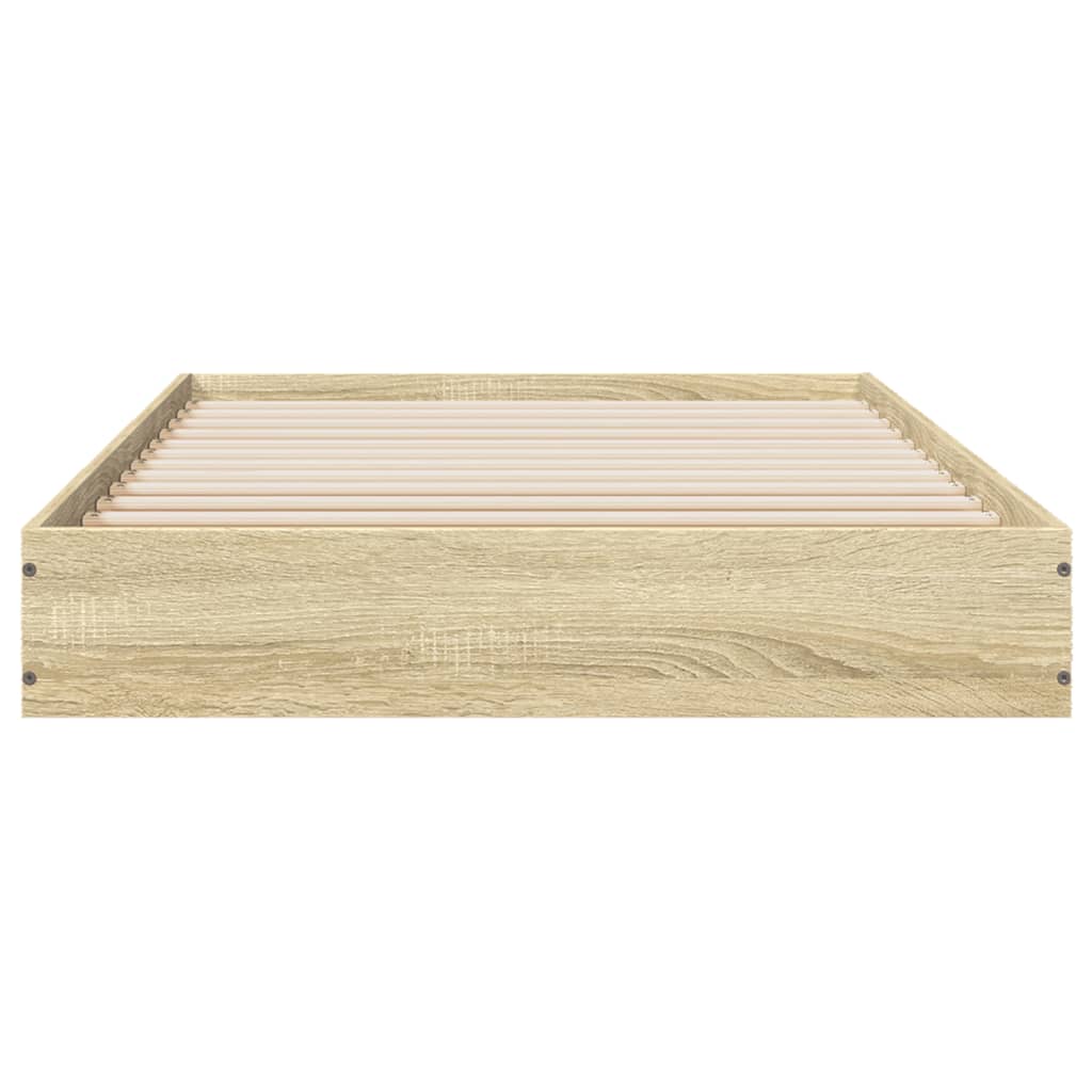 sonoma tölgy színű szerelt fa ágykeret matrac nélkül 75x190 cm