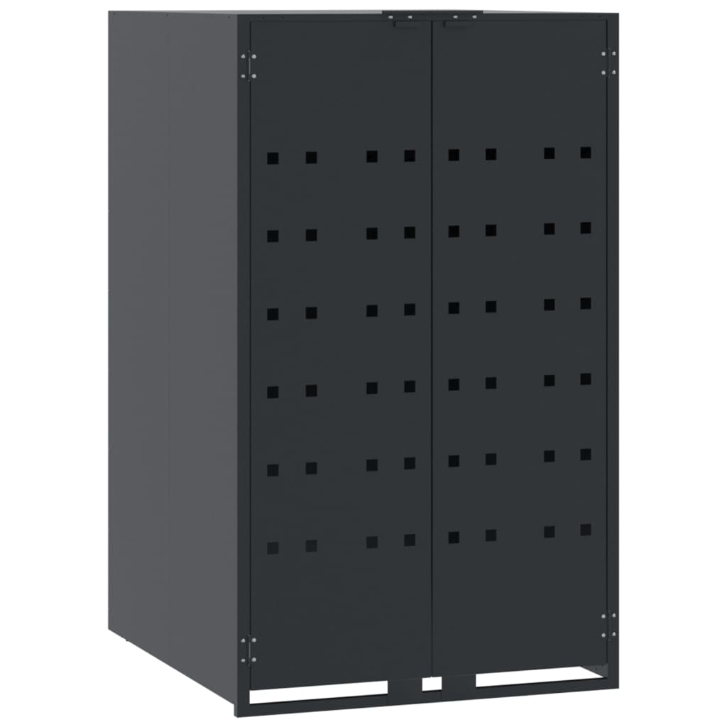 antracit acél kerekes tároló 6 szemeteskukához 414x79x117 cm