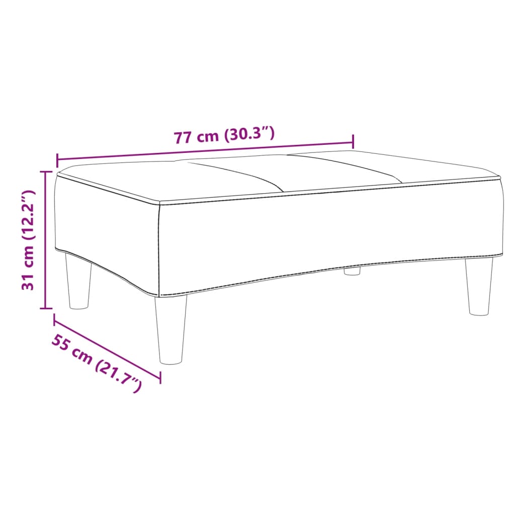 világosszürke bársony lábzsámoly 77x55x31 cm
