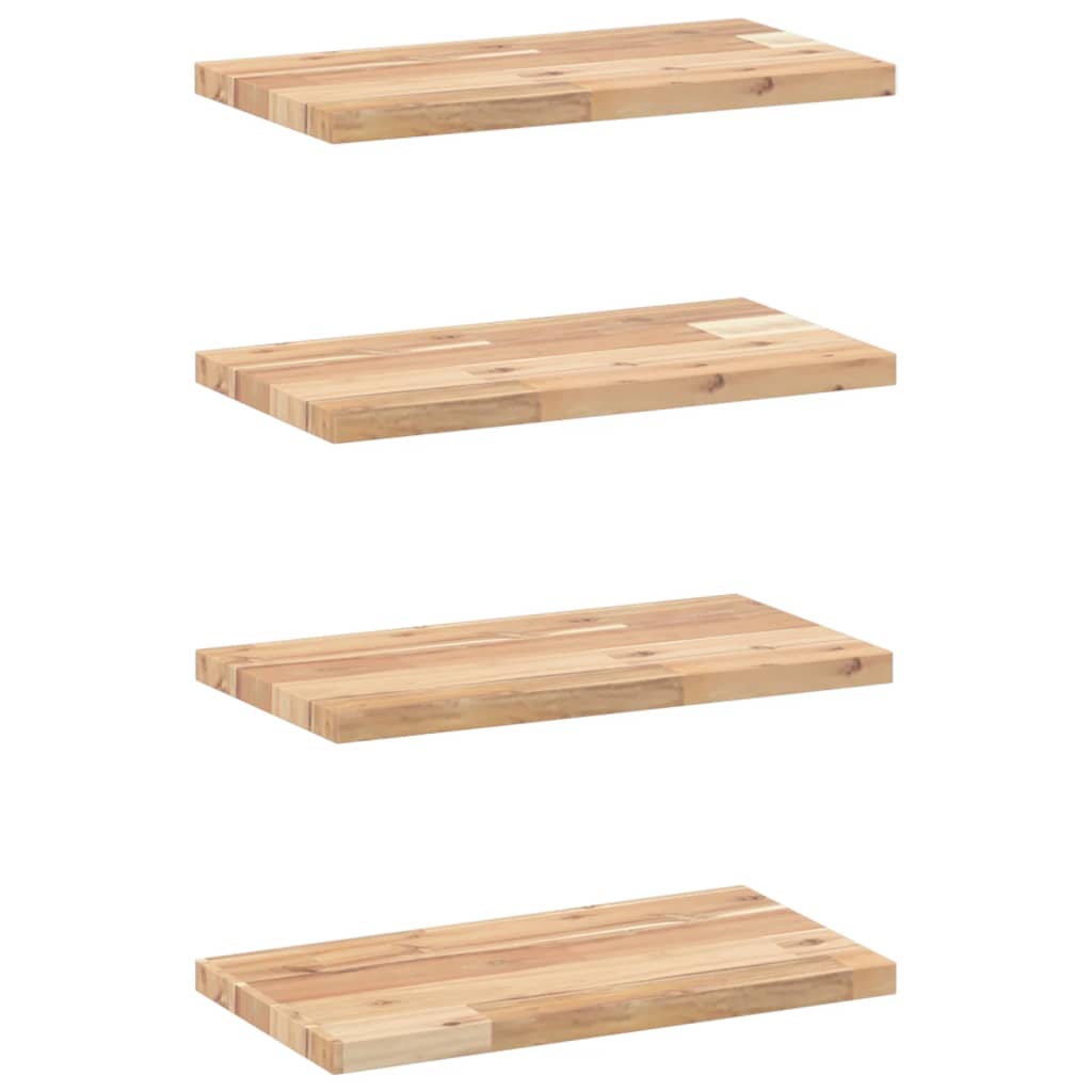 4 db kezeletlen tömör akácfa függőpolc 60 x 20 x 2 cm