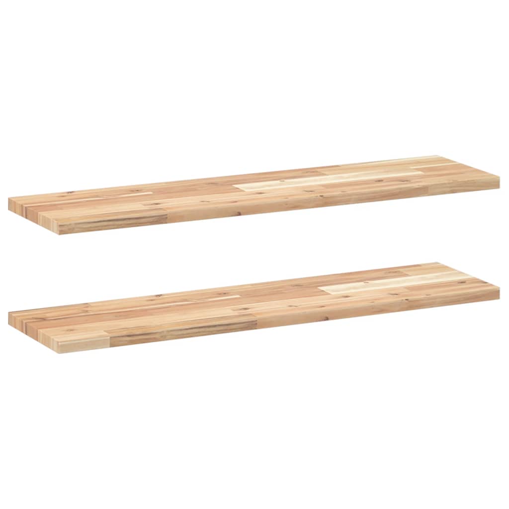 2 db kezeletlen tömör akácfa függőpolc 100 x 20 x 2 cm
