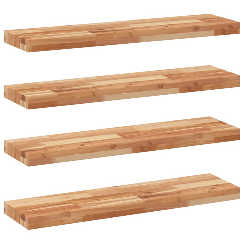 4 db olajbevonatú tömör akácfa függőpolc 100 x 20 x 4 cm