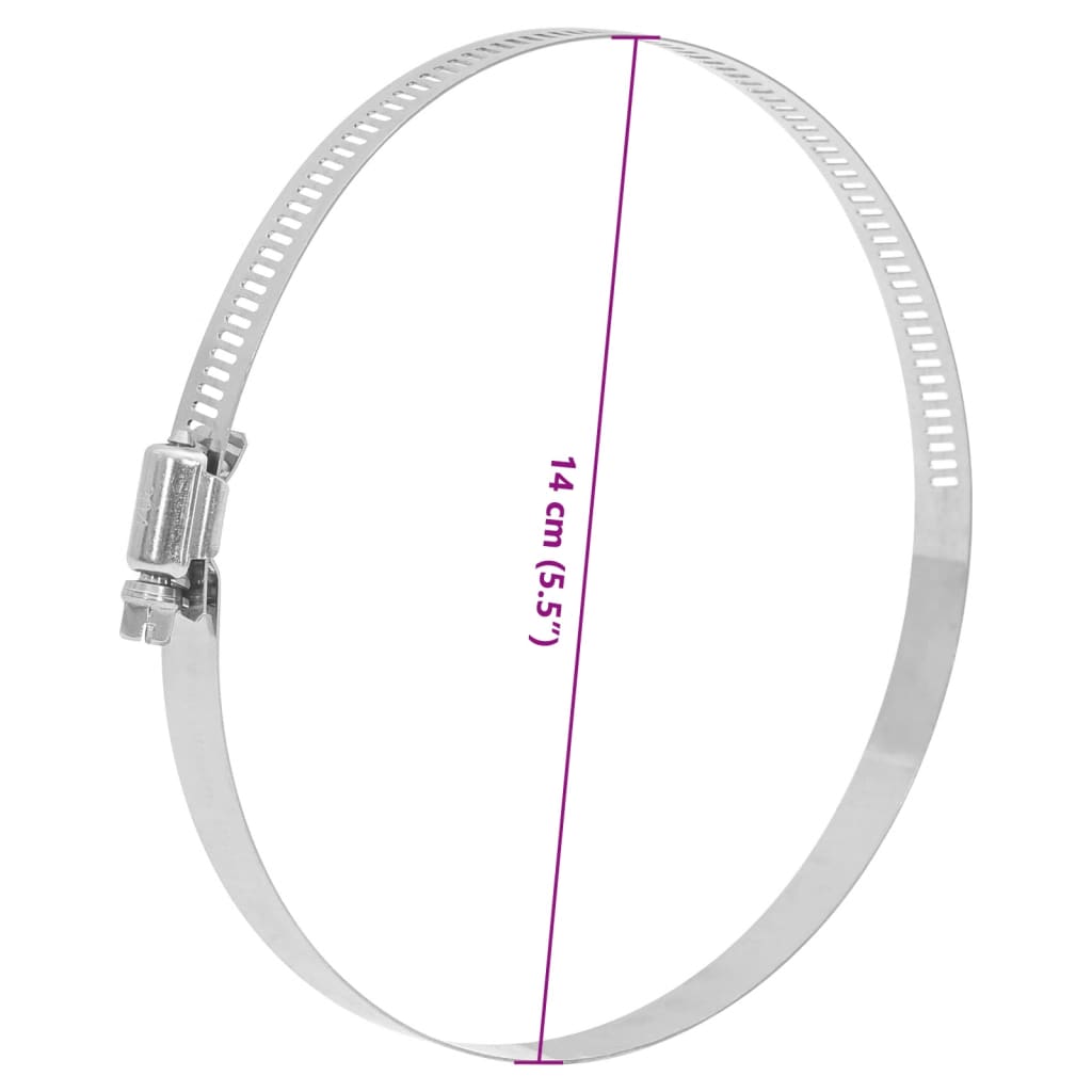 6 db 304-es rozsdamentes acél tömlőbilincs 91-140 mm