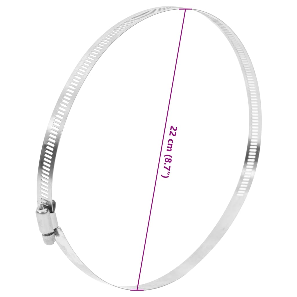 6 db 304-es rozsdamentes acél tömlőbilincs 91-220 mm