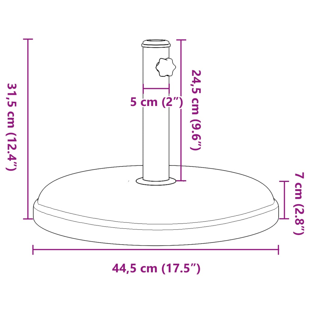 kerek napernyőtalp Ø32/35/38 mm-es rúdhoz 15 kg