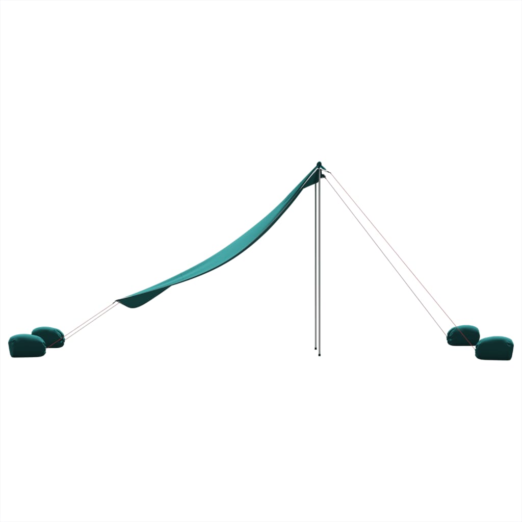 zöld strandnapernyő homokrögzítőkkel 214 x 236 cm