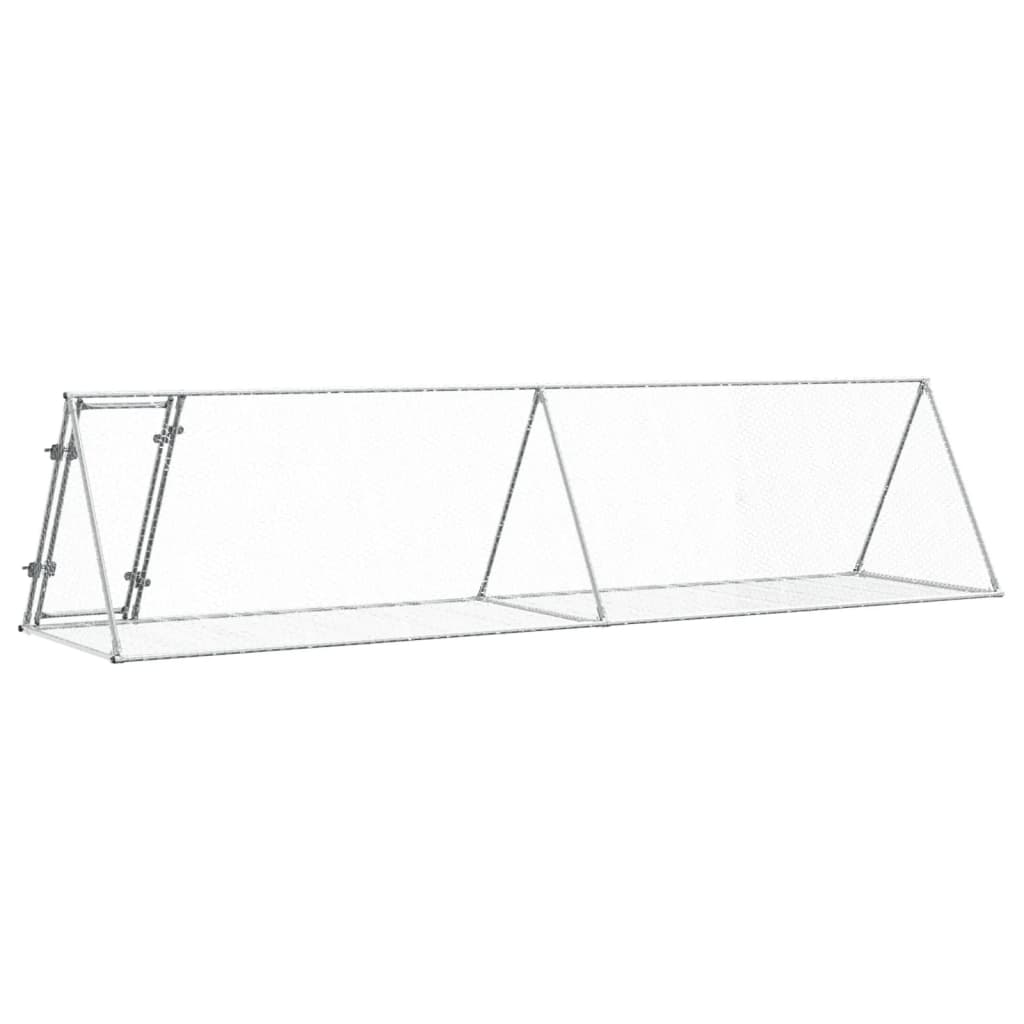 szürke horganyzott acél nyúlketrec 400 x 105 x 91 cm