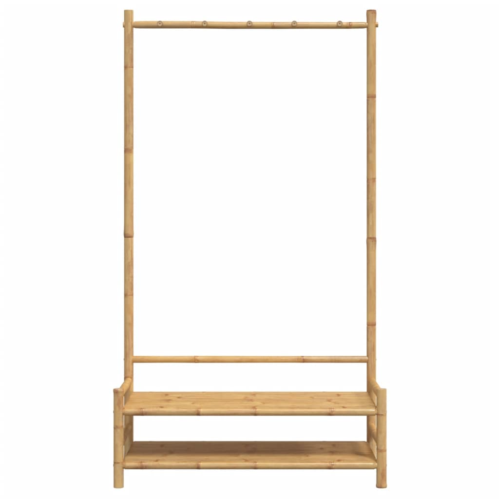 bambusz ruhaállvány polcokkal 103 x 40 x 183 cm