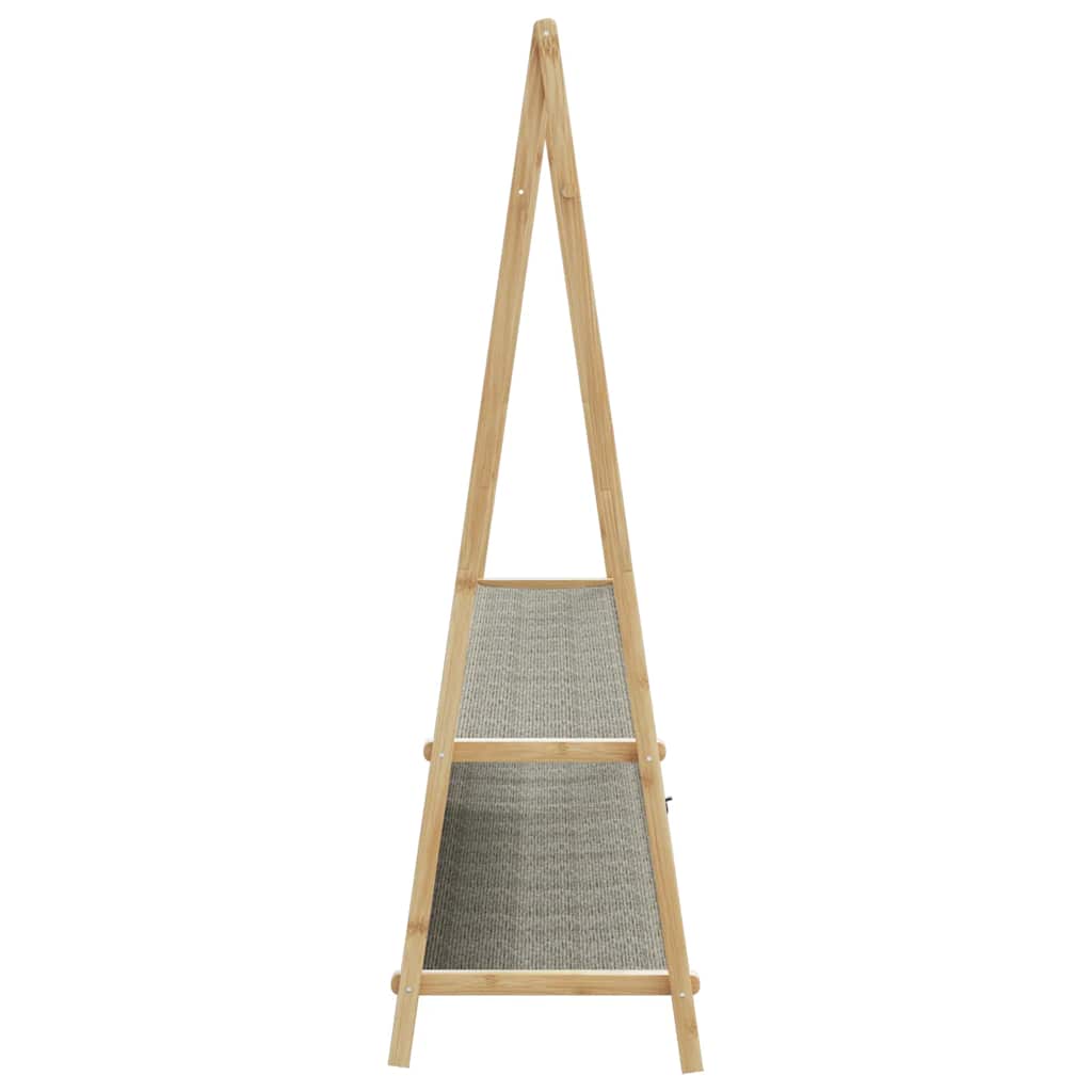 bambusz ruhaállvány polcokkal 132 x 45,5 x 150,5 cm