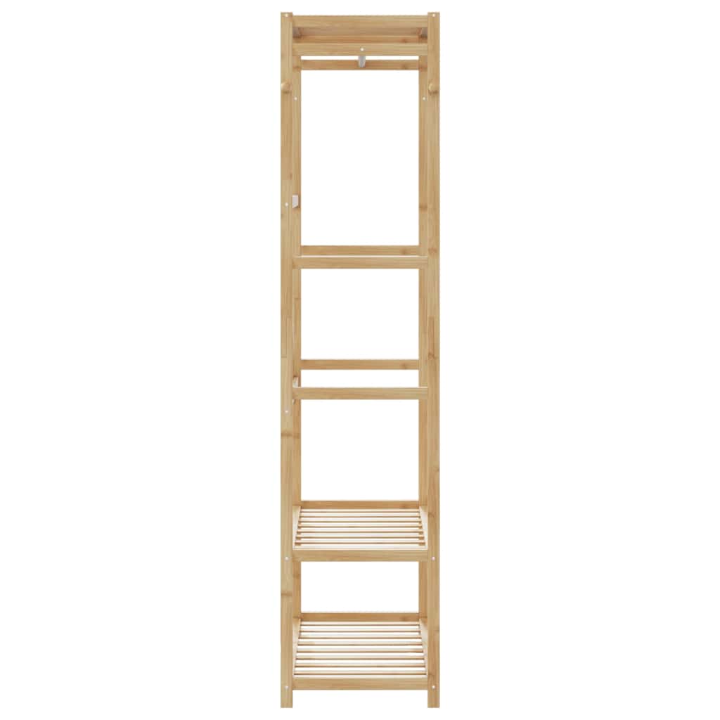 bambusz ruhaállvány polcokkal 80x40x175 cm