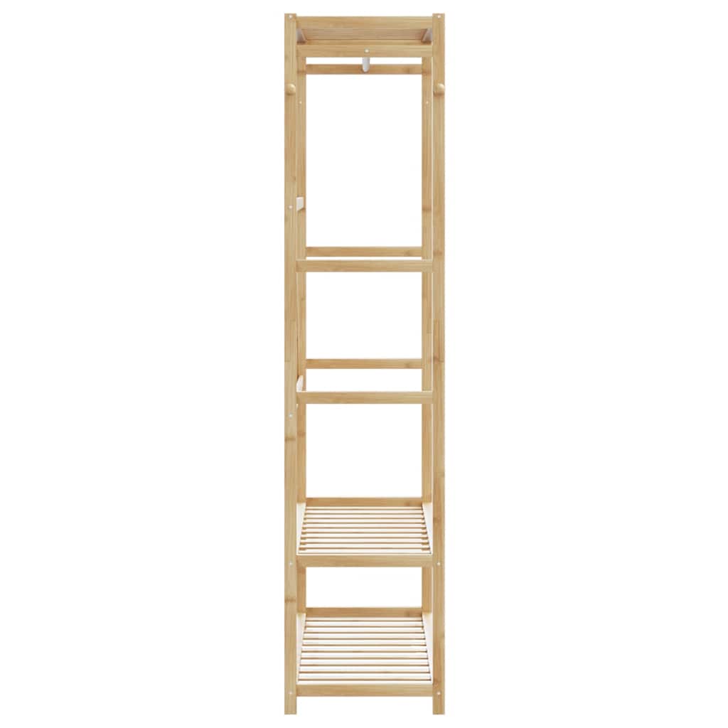 bambusz ruhaállvány polcokkal 110x40x175 cm