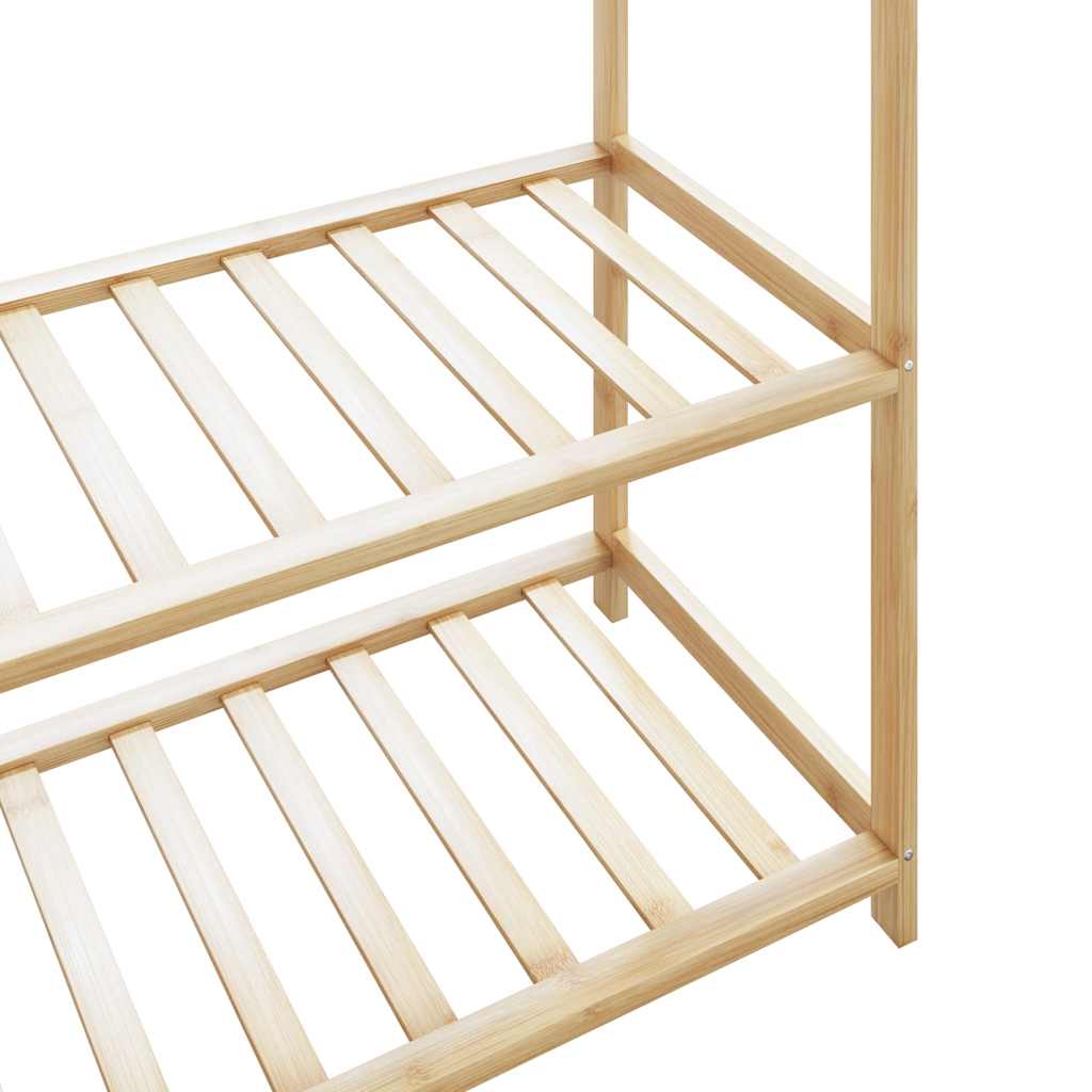 bambusz ruhaállvány polcokkal 110x40x175 cm