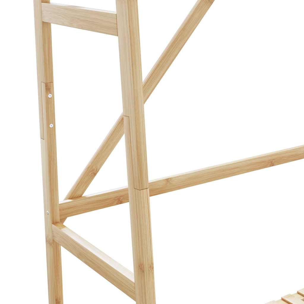 bambusz ruhaállvány polcokkal 110x40x180 cm