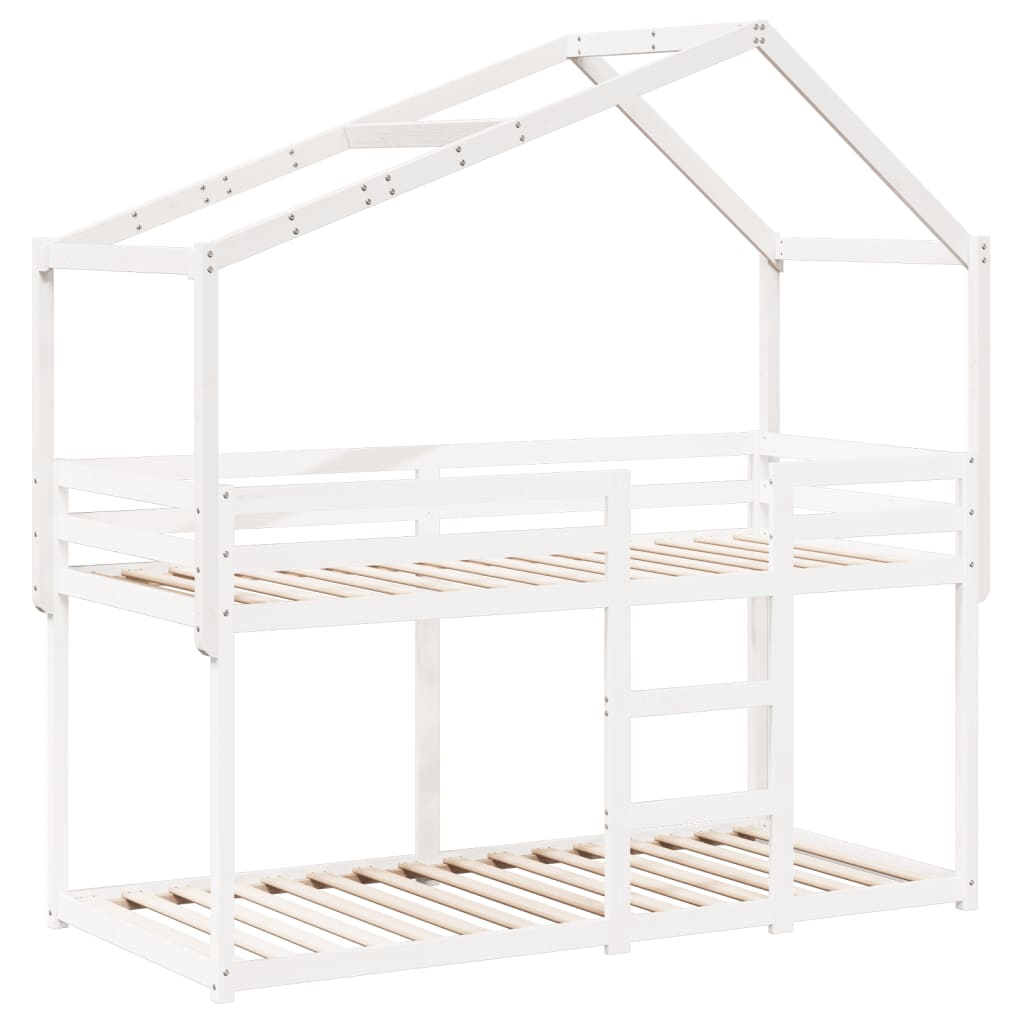 fehér tömör fenyőfa gyerekágytető 213 x 95,5 x 144,5 cm