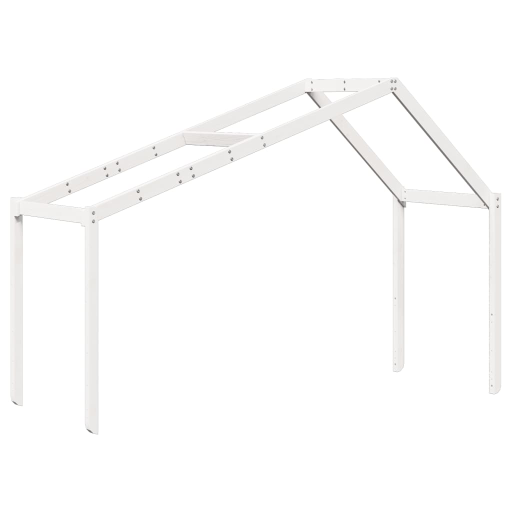 fehér tömör fenyőfa gyerekágytető 203 x 95,5 x 142 cm
