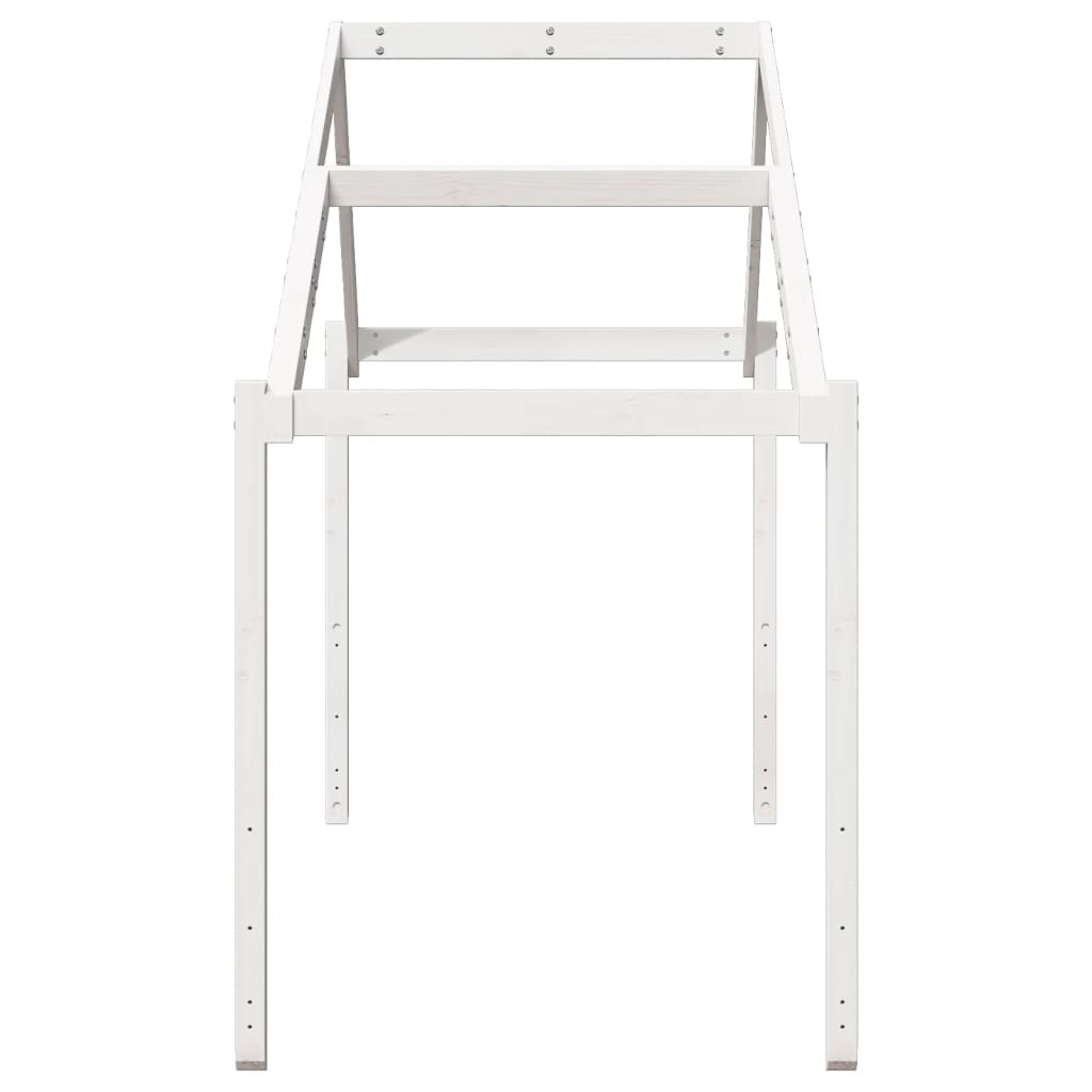 fehér tömör fenyőfa gyerekágytető 203 x 95,5 x 142 cm