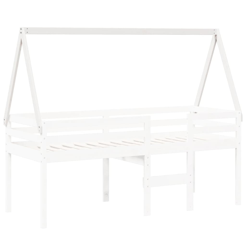fehér tömör fenyőfa gyerekágytető 199 x 95,5 x 88 cm