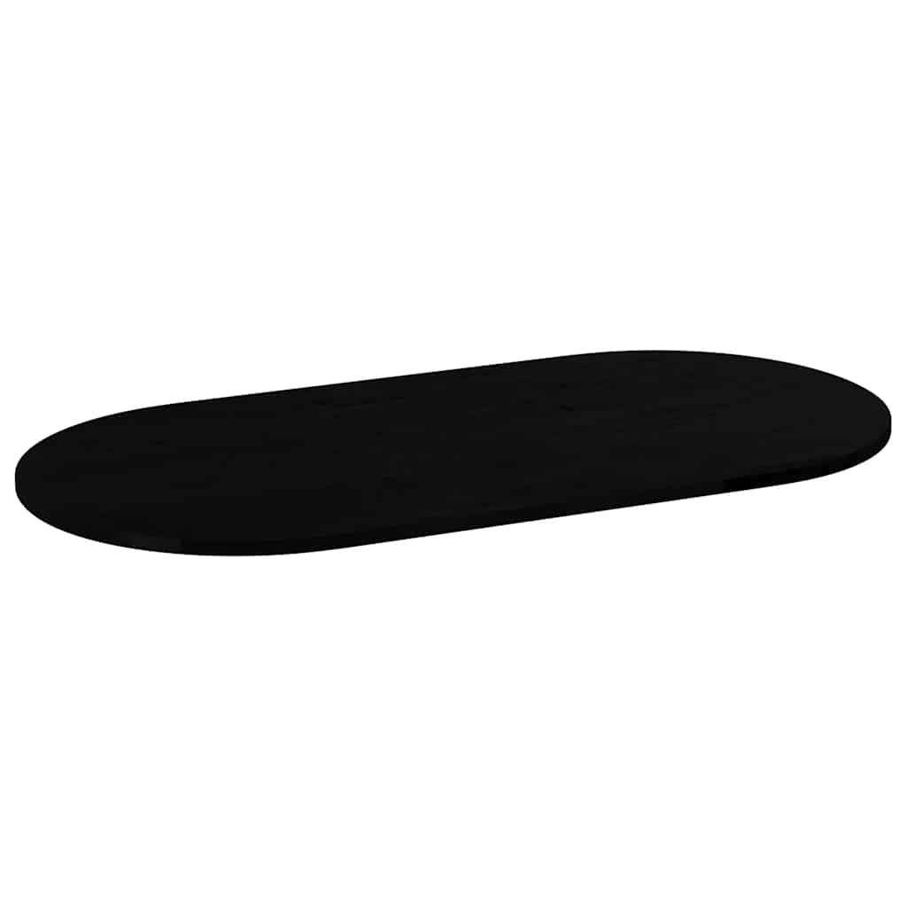 sötétbarna tömör akácfa ovális alakú asztallap 120 x 60 x 2 cm