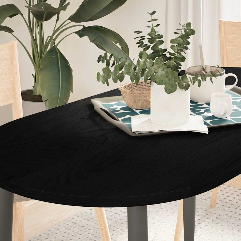 sötétbarna tömör akácfa ovális alakú asztallap 120 x 60 x 2 cm