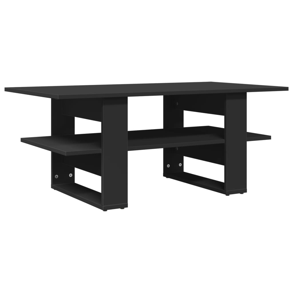 fekete szerelt fa dohányzóasztal 102 x 55 x 42 cm