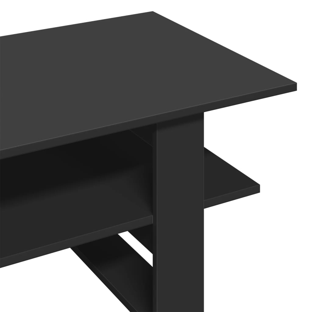 fekete szerelt fa dohányzóasztal 102 x 55 x 42 cm