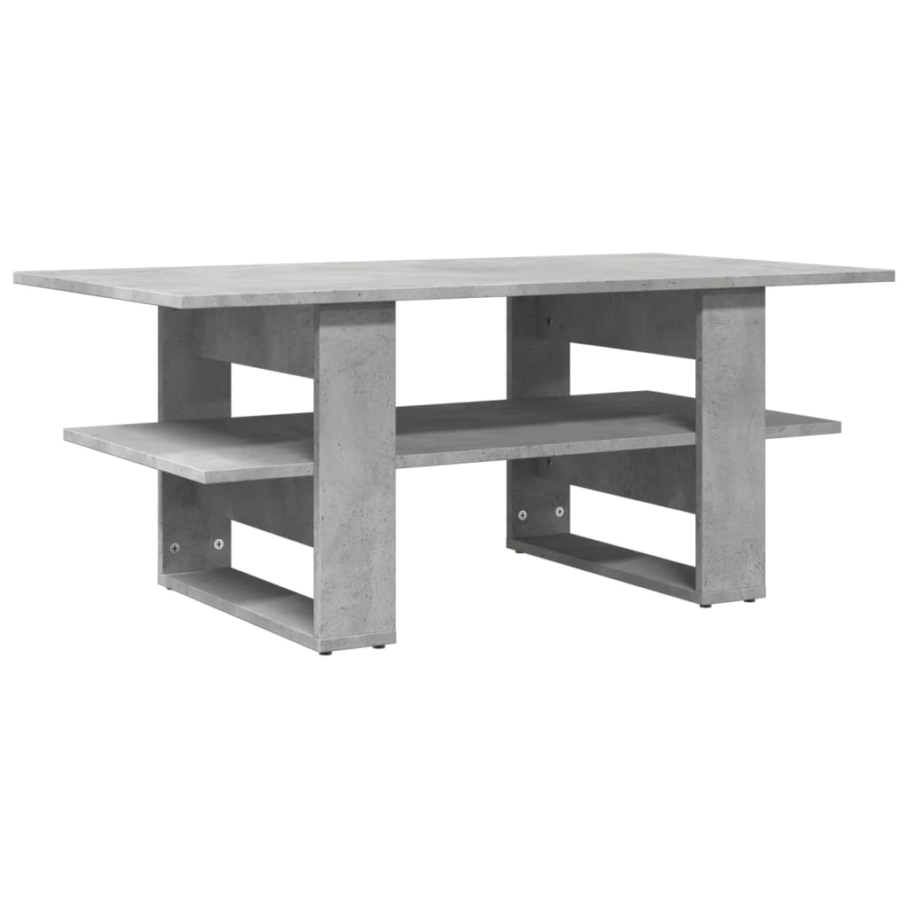betonszürke szerelt fa dohányzóasztal 102 x 55 x 42 cm
