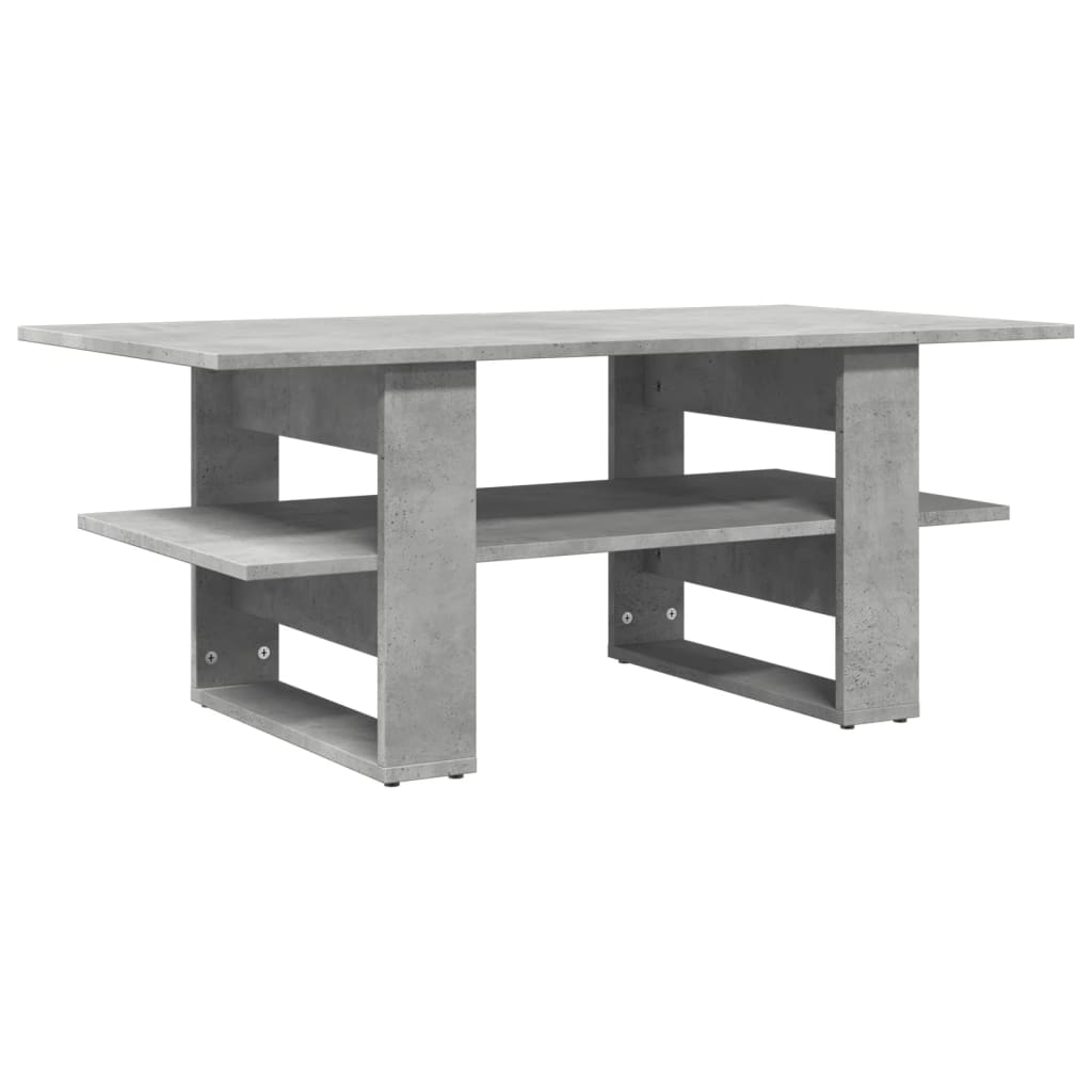 betonszürke szerelt fa dohányzóasztal 102 x 55 x 42 cm
