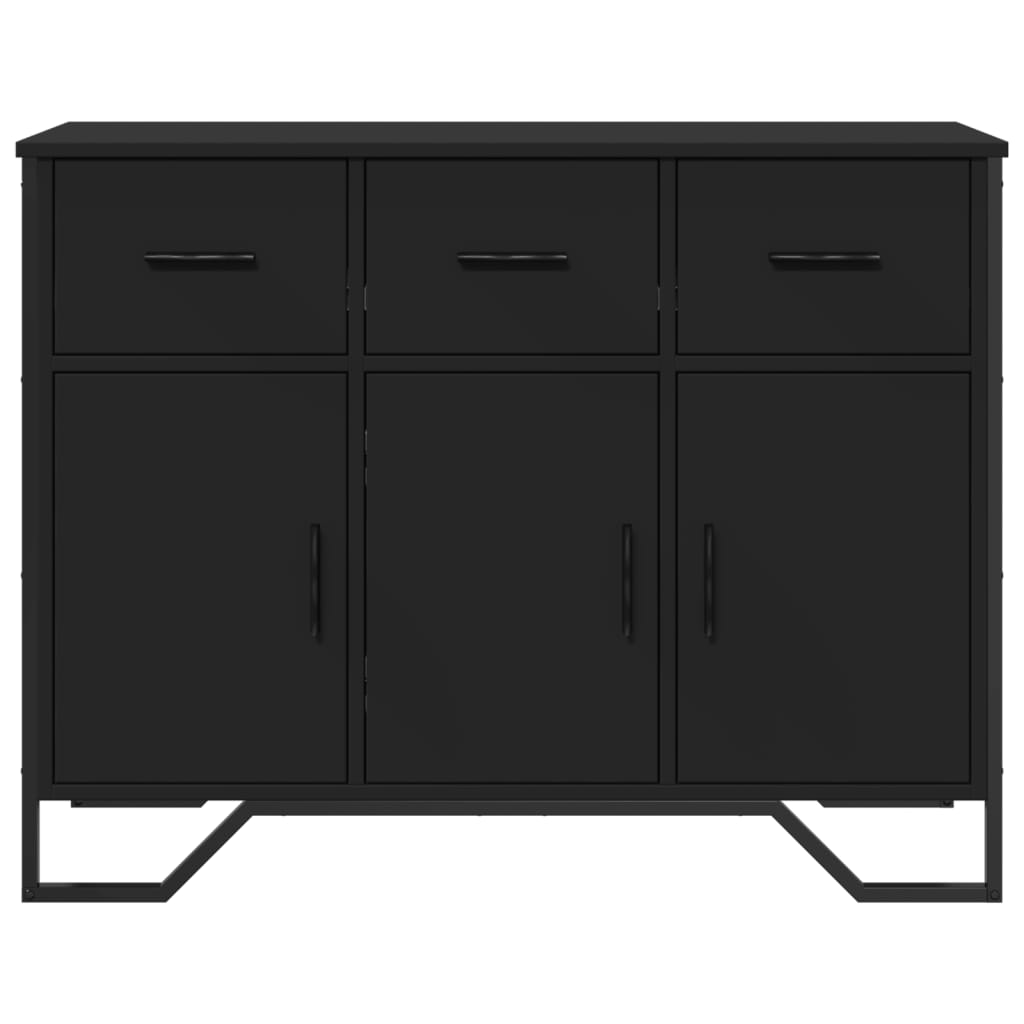 fekete szerelt fa tálalószekrény 97 x 32,5 x 74,5 cm