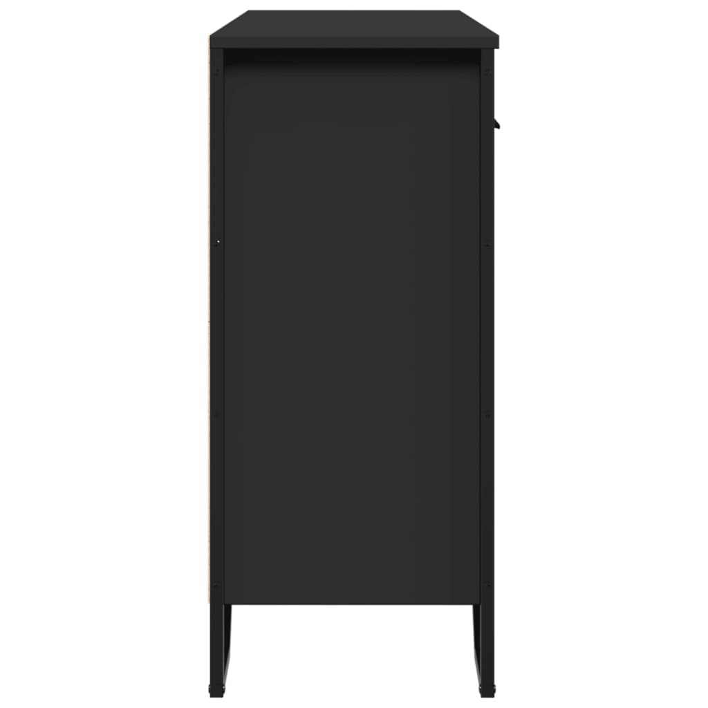 fekete szerelt fa tálalószekrény 97 x 32,5 x 74,5 cm