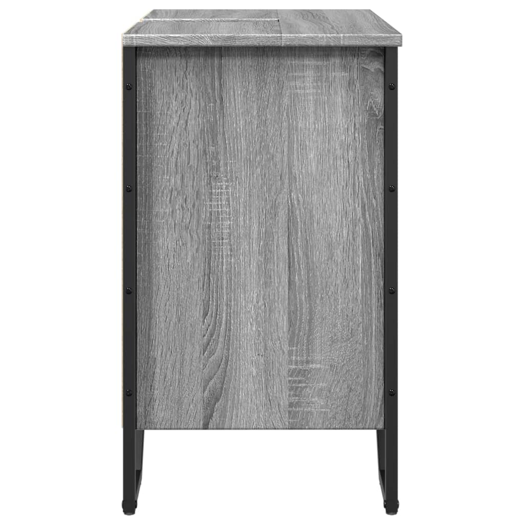 szürke sonoma szerelt fa fürdőszobai mosdószekrény 60x35x60 cm