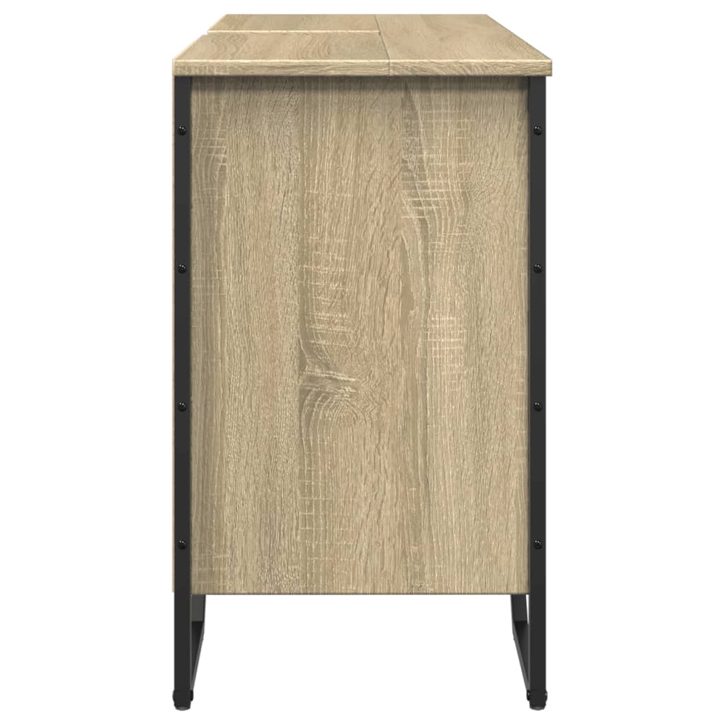 sonoma tölgy szerelt fa fürdőszobai mosdószekrény 91x35x60 cm