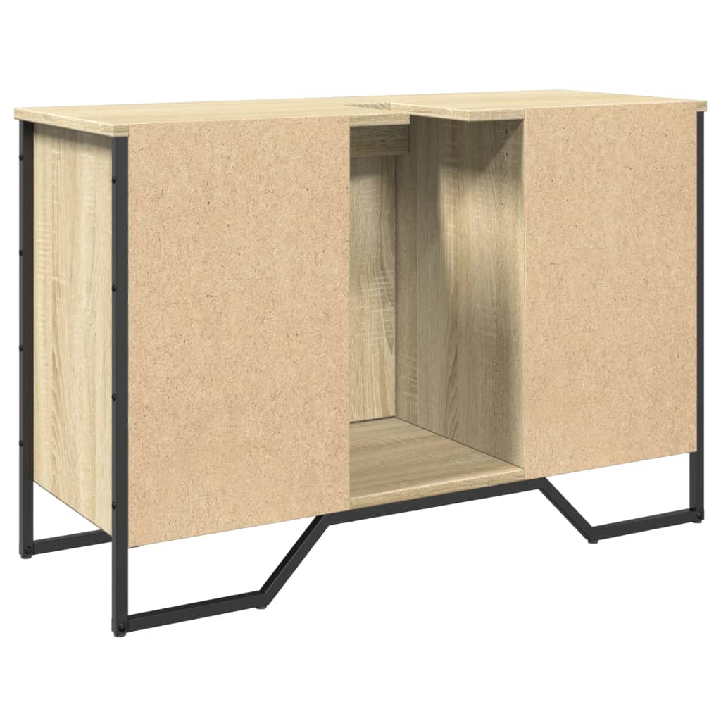 sonoma tölgy szerelt fa fürdőszobai mosdószekrény 91x35x60 cm