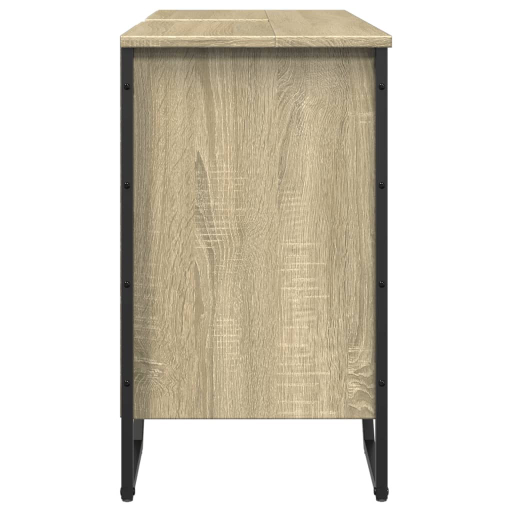 sonoma tölgy szerelt fa fürdőszobai mosdószekrény 91x35x60 cm
