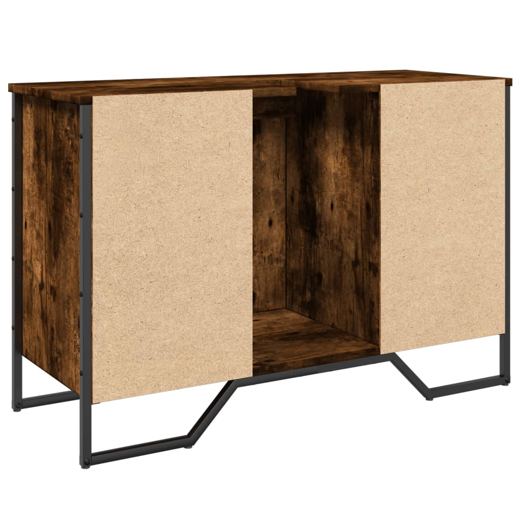 füstös tölgy szerelt fa fürdőszobai mosdószekrény 91x35x60 cm