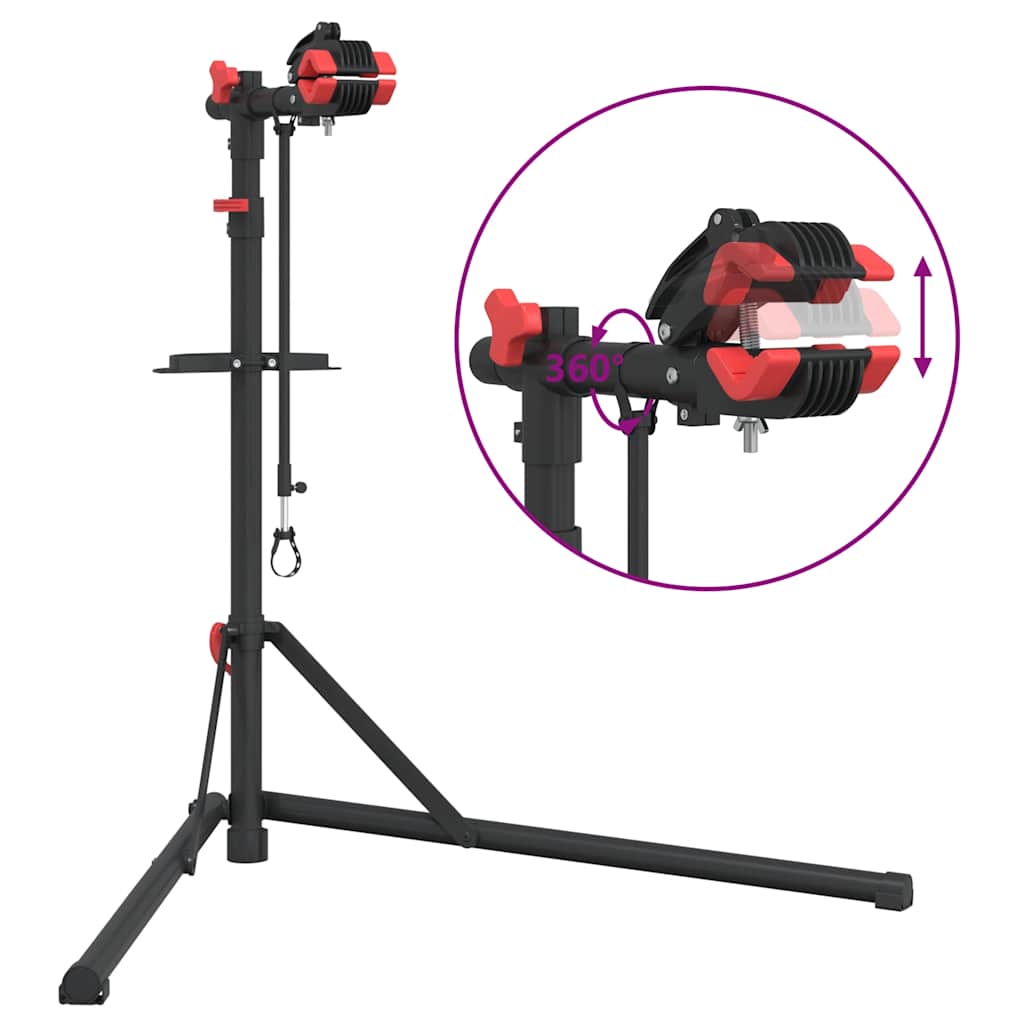 piros acél összecsukható kerékpárjavító állvány 92-152 cm