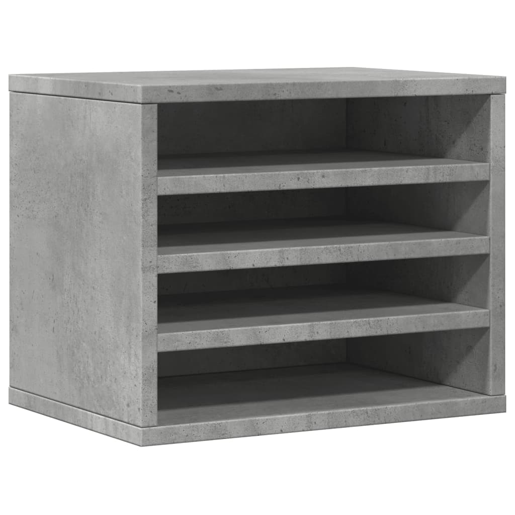 betonszürke szerelt fa asztali szervező 36 x 26 x 29,5 cm