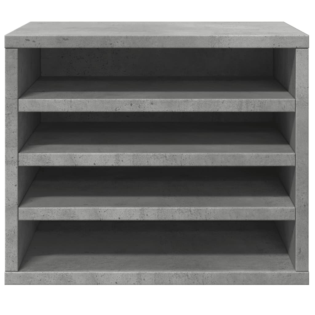 betonszürke szerelt fa asztali szervező 36 x 26 x 29,5 cm